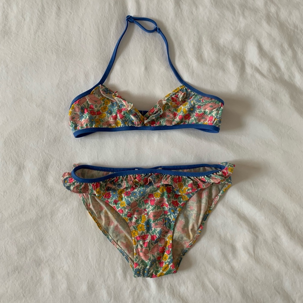 Jacadi Girls Size 10 Multi Colored Liberty Print two piece Bikini